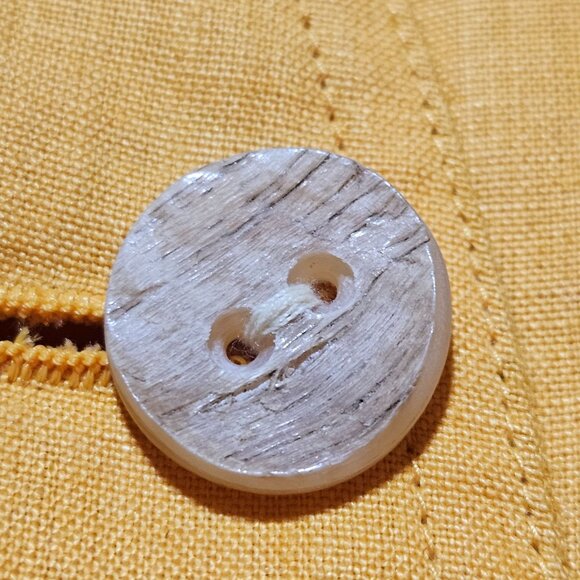 Easter Linen Yellow Blazer Jacket Ellen Tracy Petite Womens Long Sleeves Fully L - Picture 6 of 15